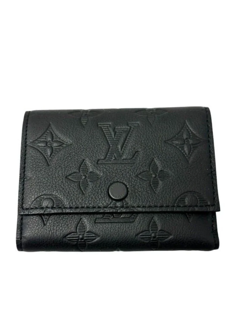 Louis Vuitton Monogram Shadow Victor Wallet Trifold Compact Noir Black